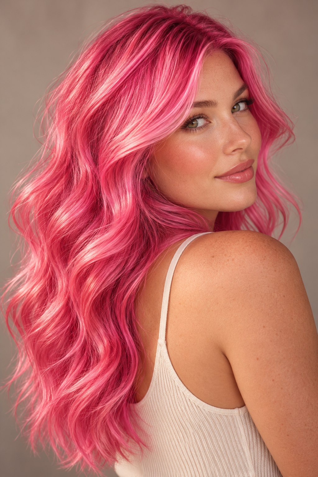 pink hair ideas: hot pink hair