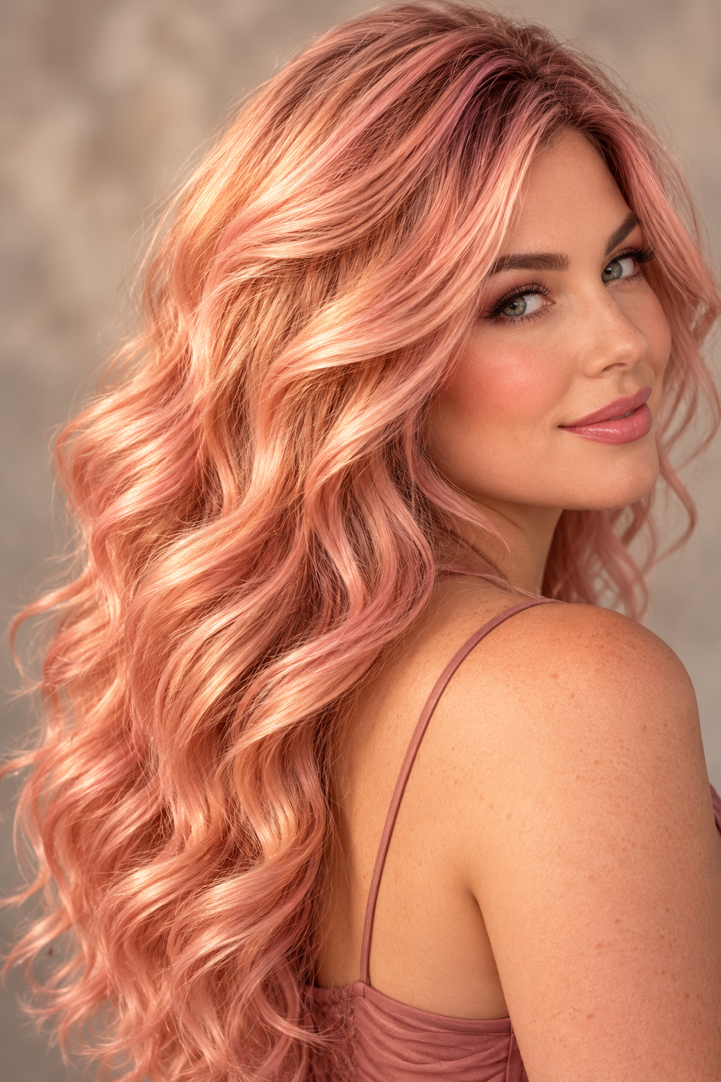 pink hair ideas: glam pink curls