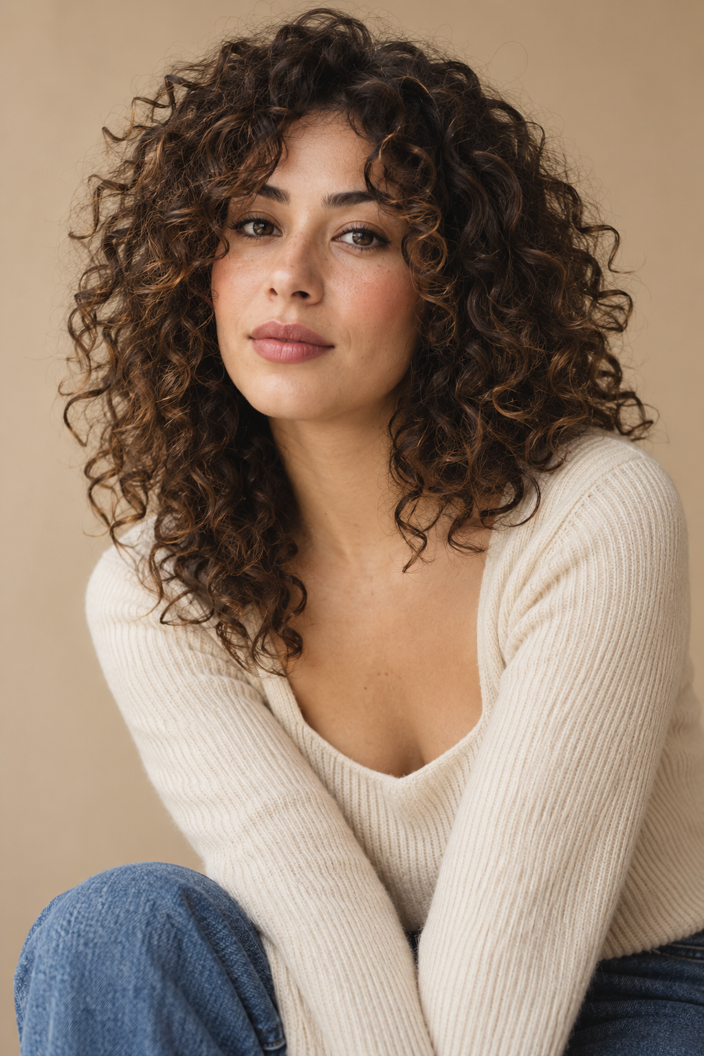 Curly face-framing layer hairstyle idea 5