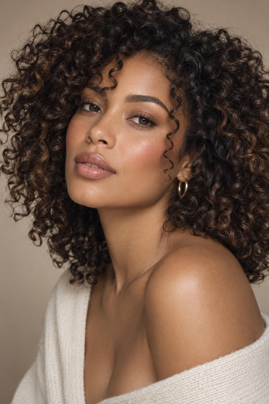 Curly face-framing layer hairstyle idea 6