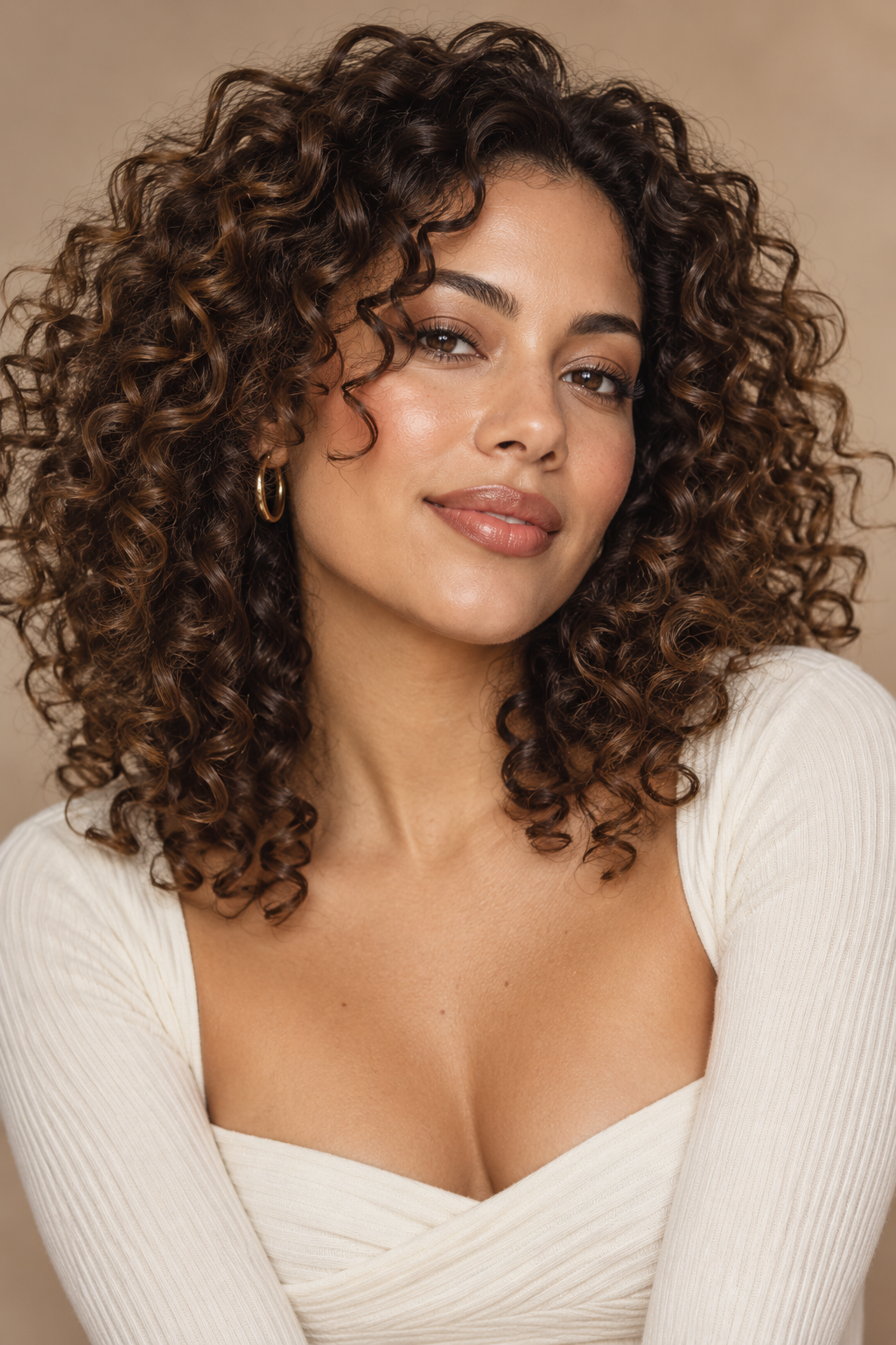 Curly face-framing layer hairstyle idea 8
