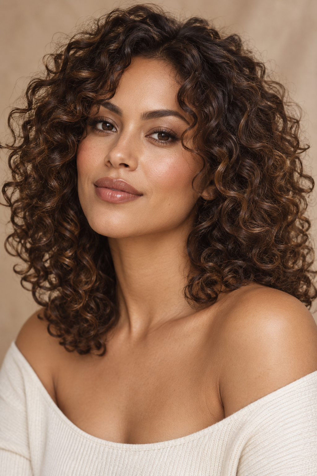 Curly face-framing layer hairstyle idea 12
