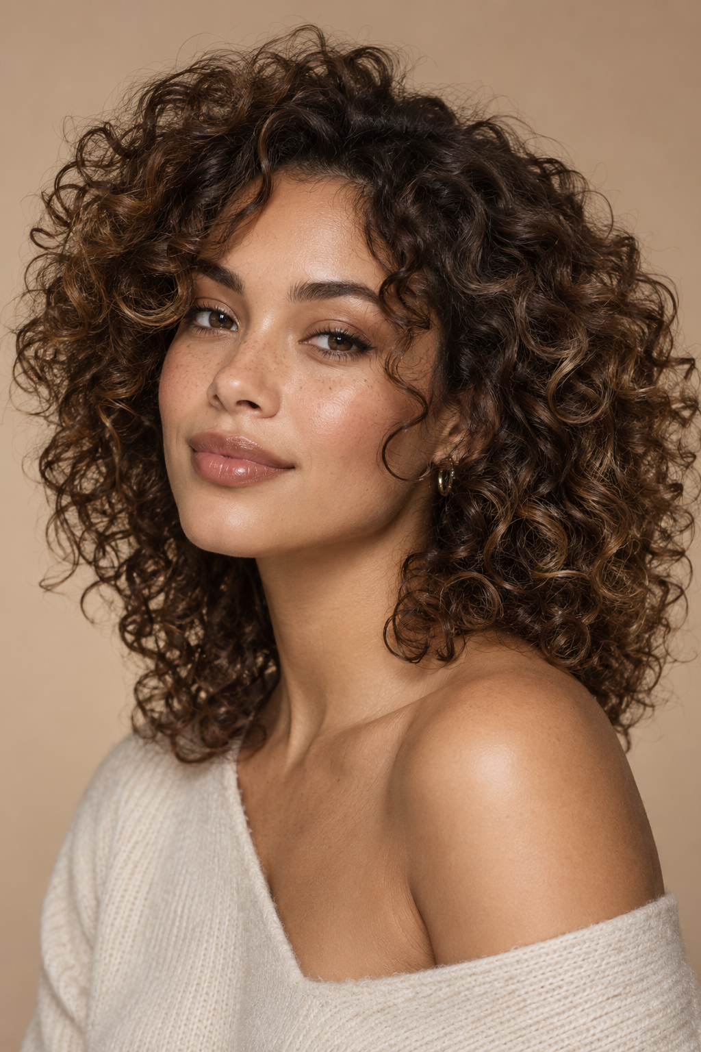 Curly face-framing layer hairstyle idea 15