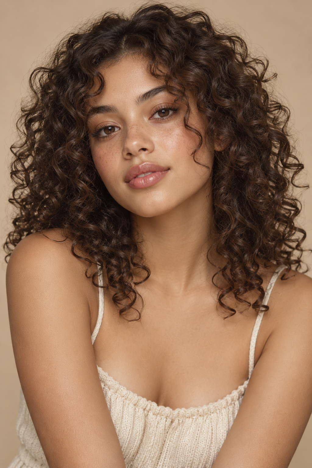 Curly face-framing layer hairstyle idea 16
