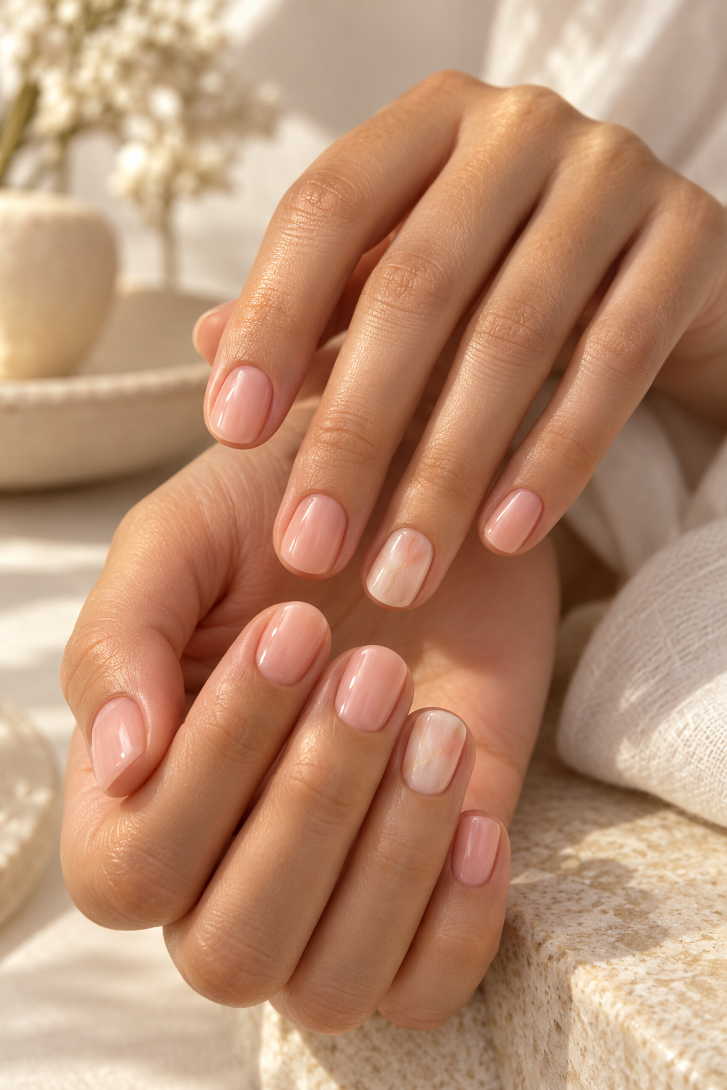 short nail ideas for summer soft glam manicure