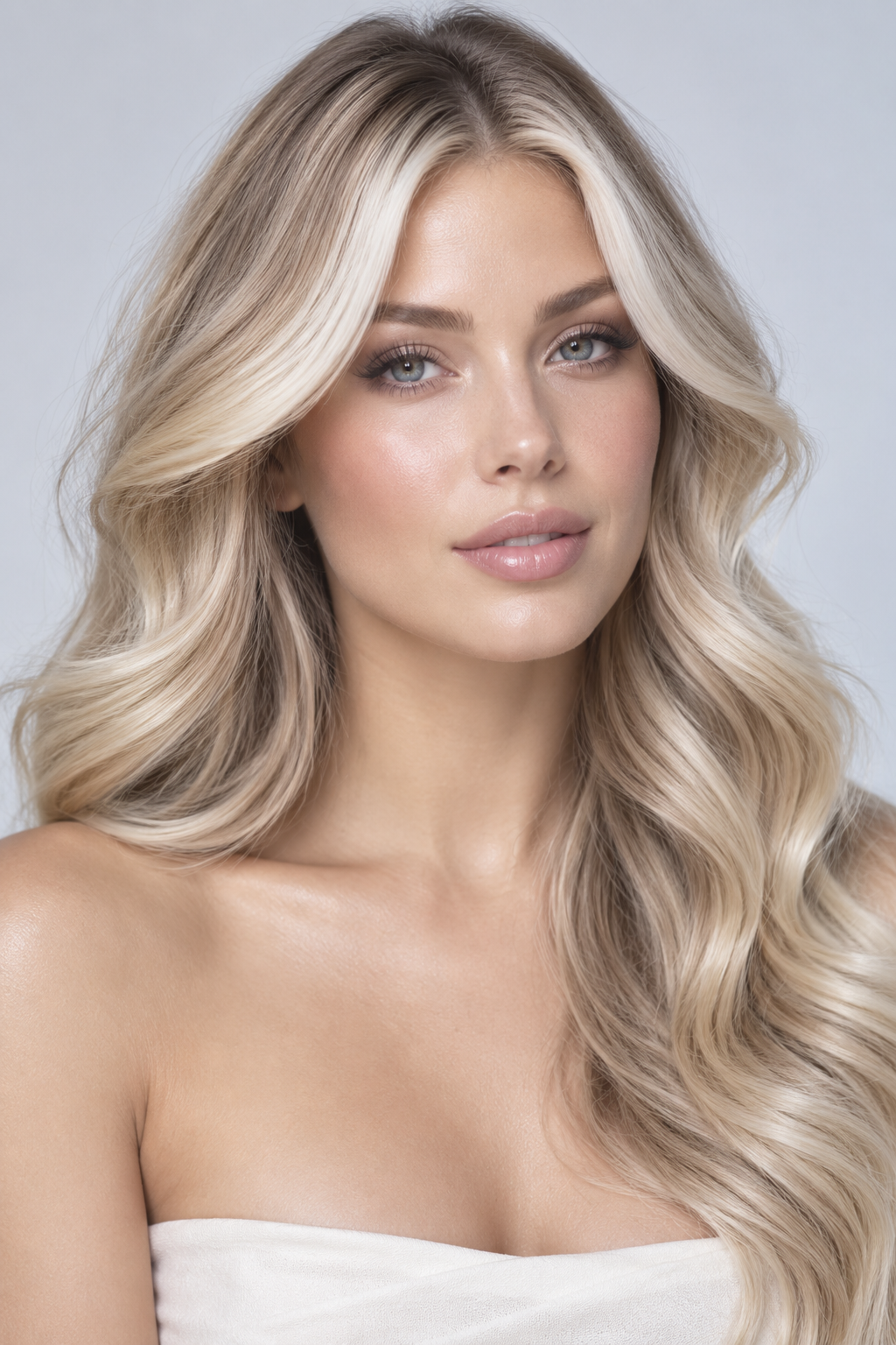 icy blonde balayage hair ideas: pearl blonde face frame