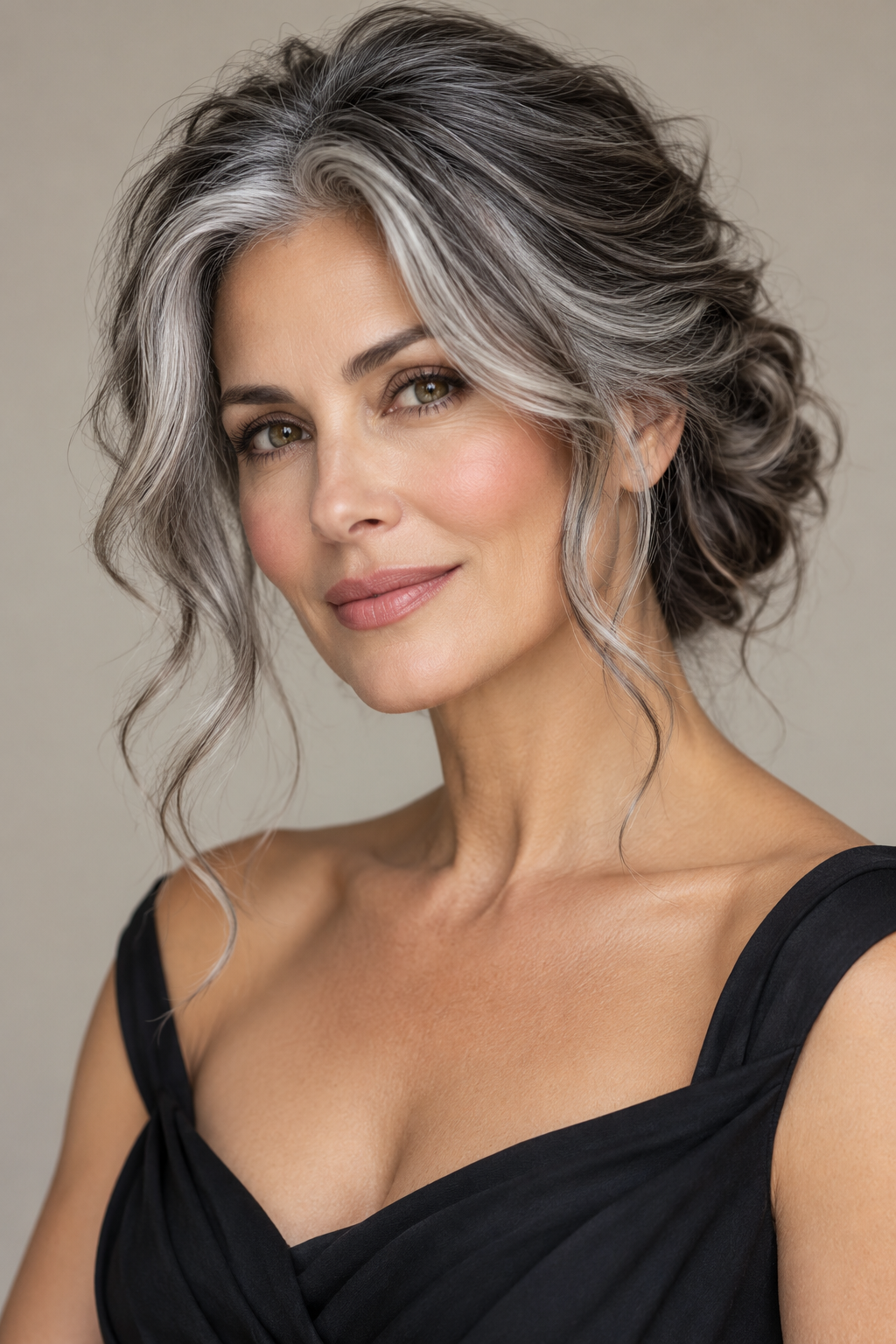 smoky gray waves salt and pepper hair