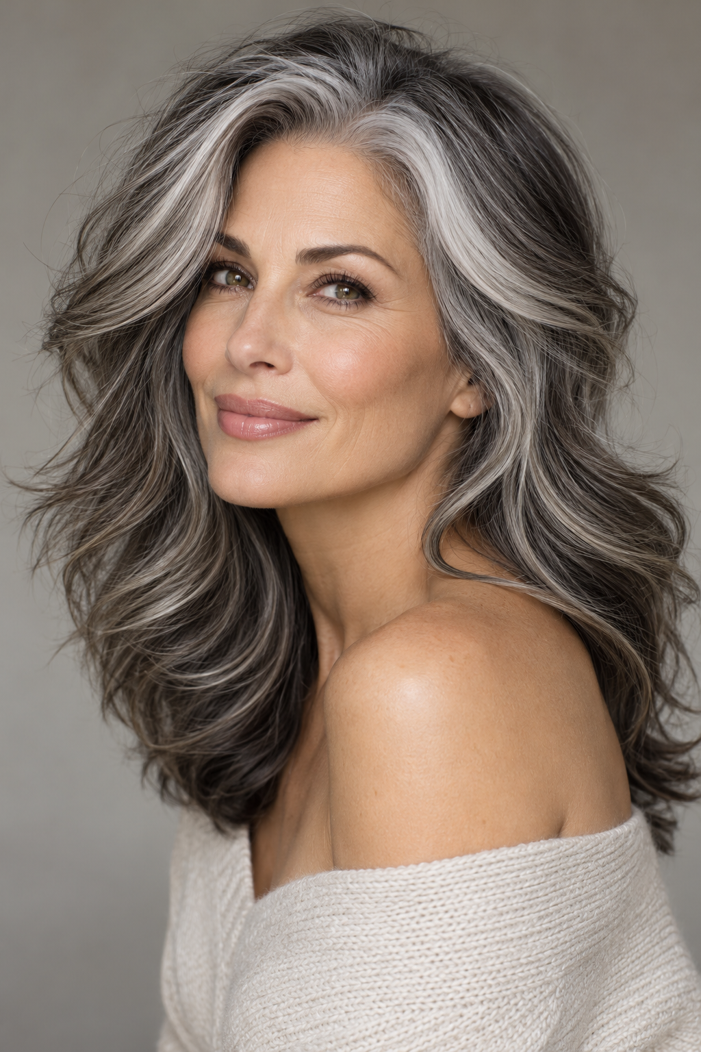 natural grow out salt and pepper hair