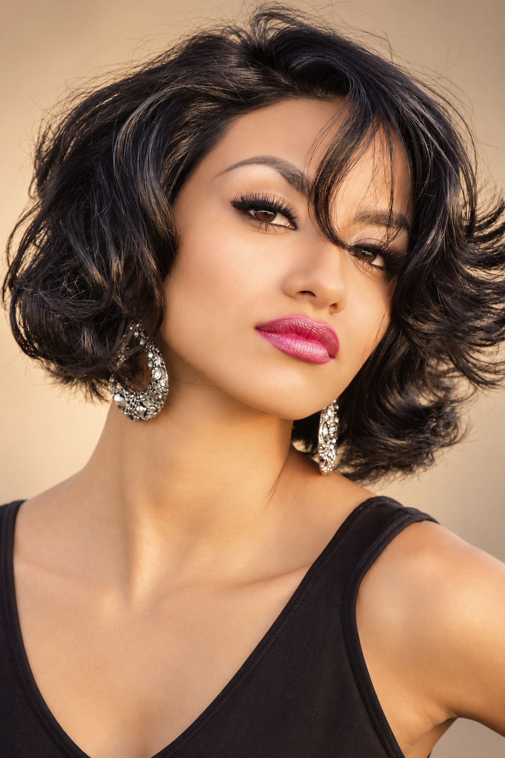 Tousled wash and wear flippy cut