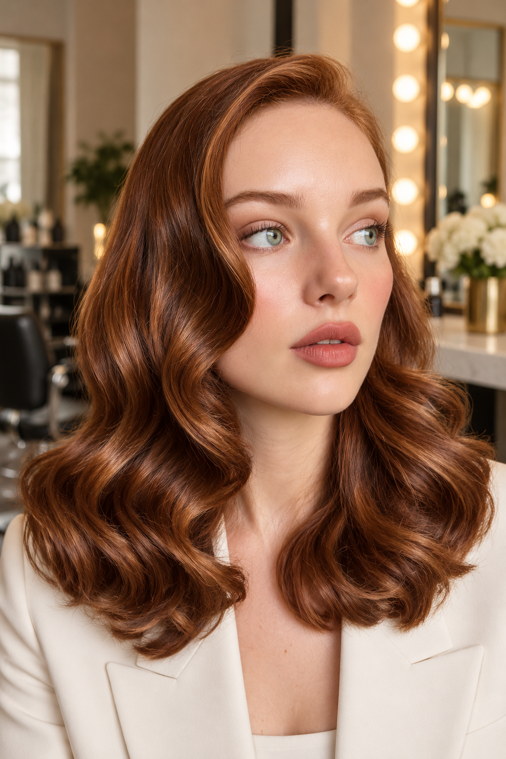 Chestnut and Caramel Christmas hair color idea