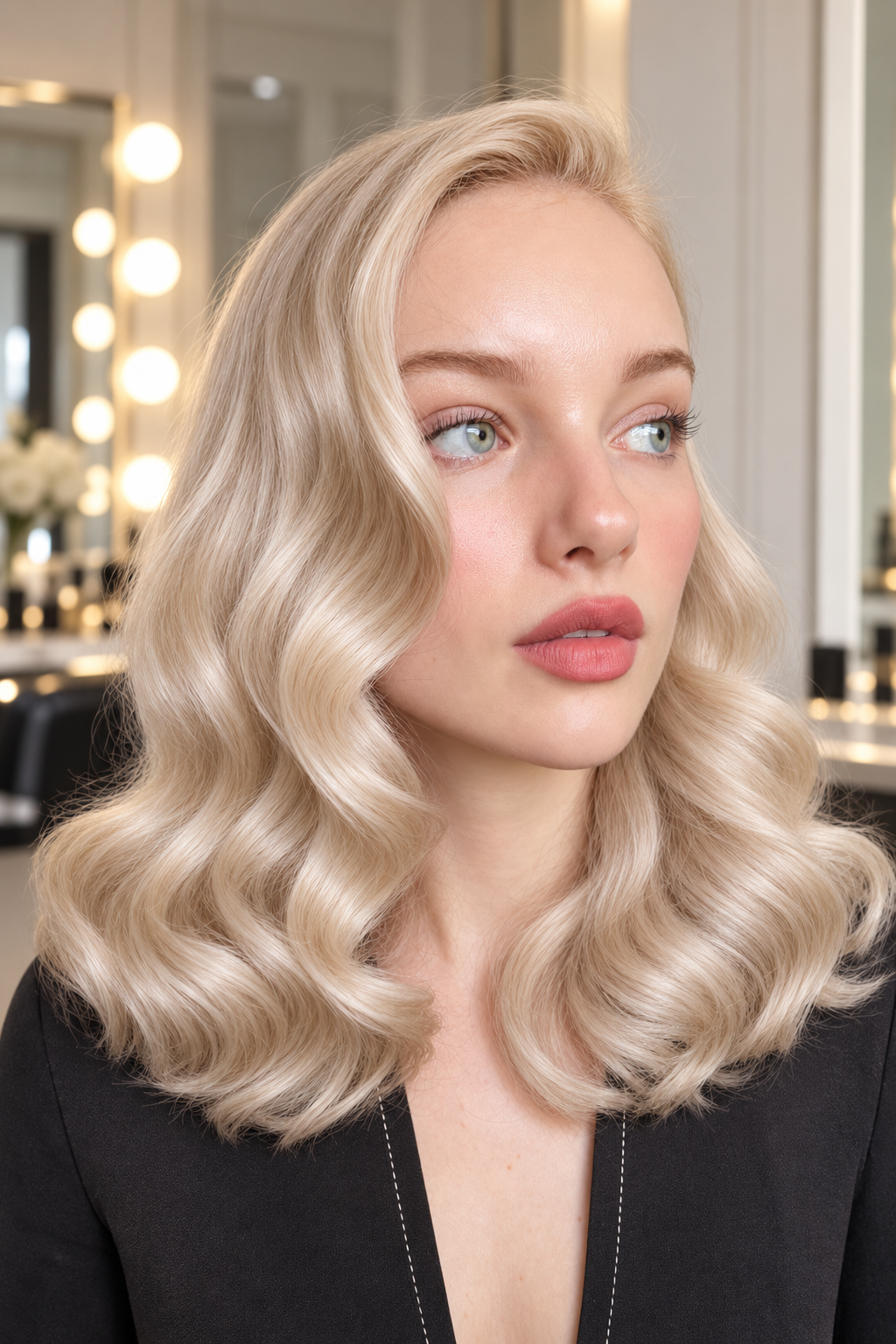 Icy Platinum Christmas hair color idea