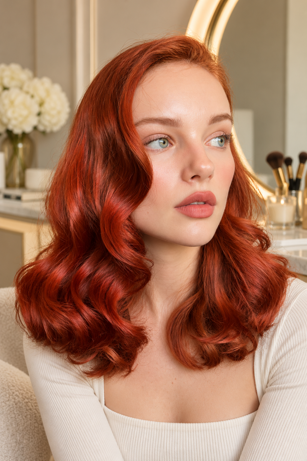 Gingerbread Copper Christmas hair color idea
