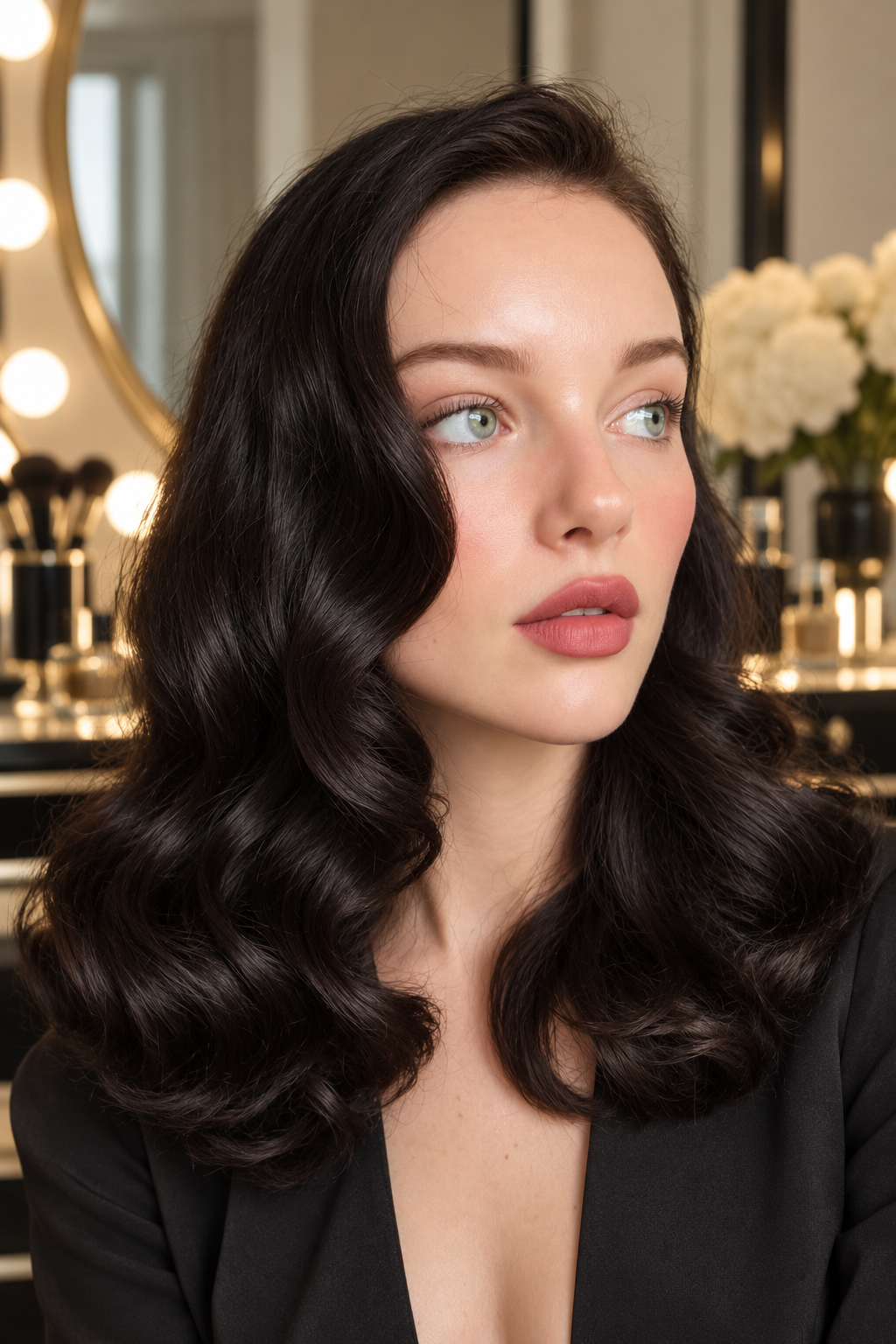 Midnight Raven Christmas hair color idea