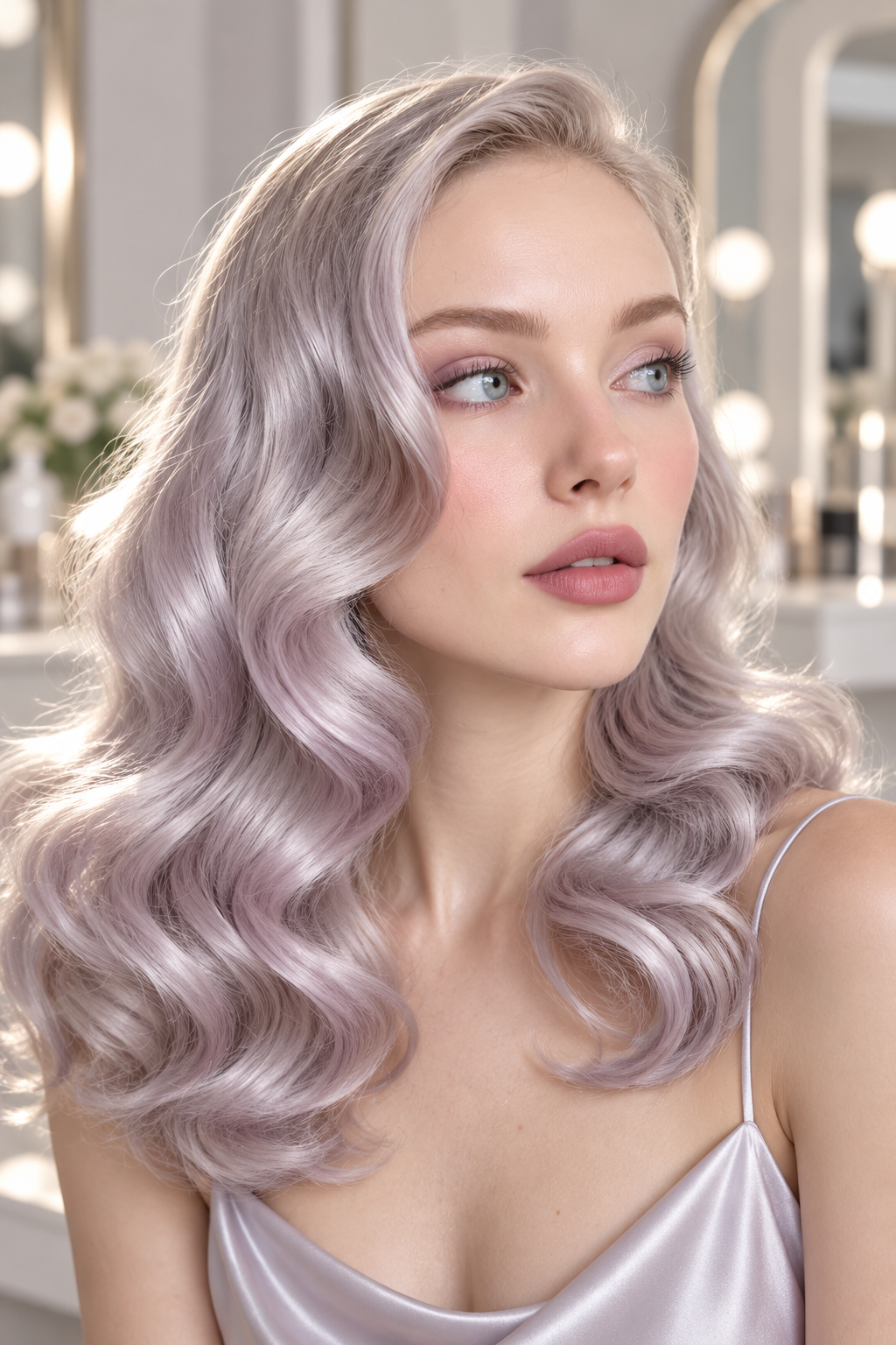 Snow Queen Silver Christmas hair color idea