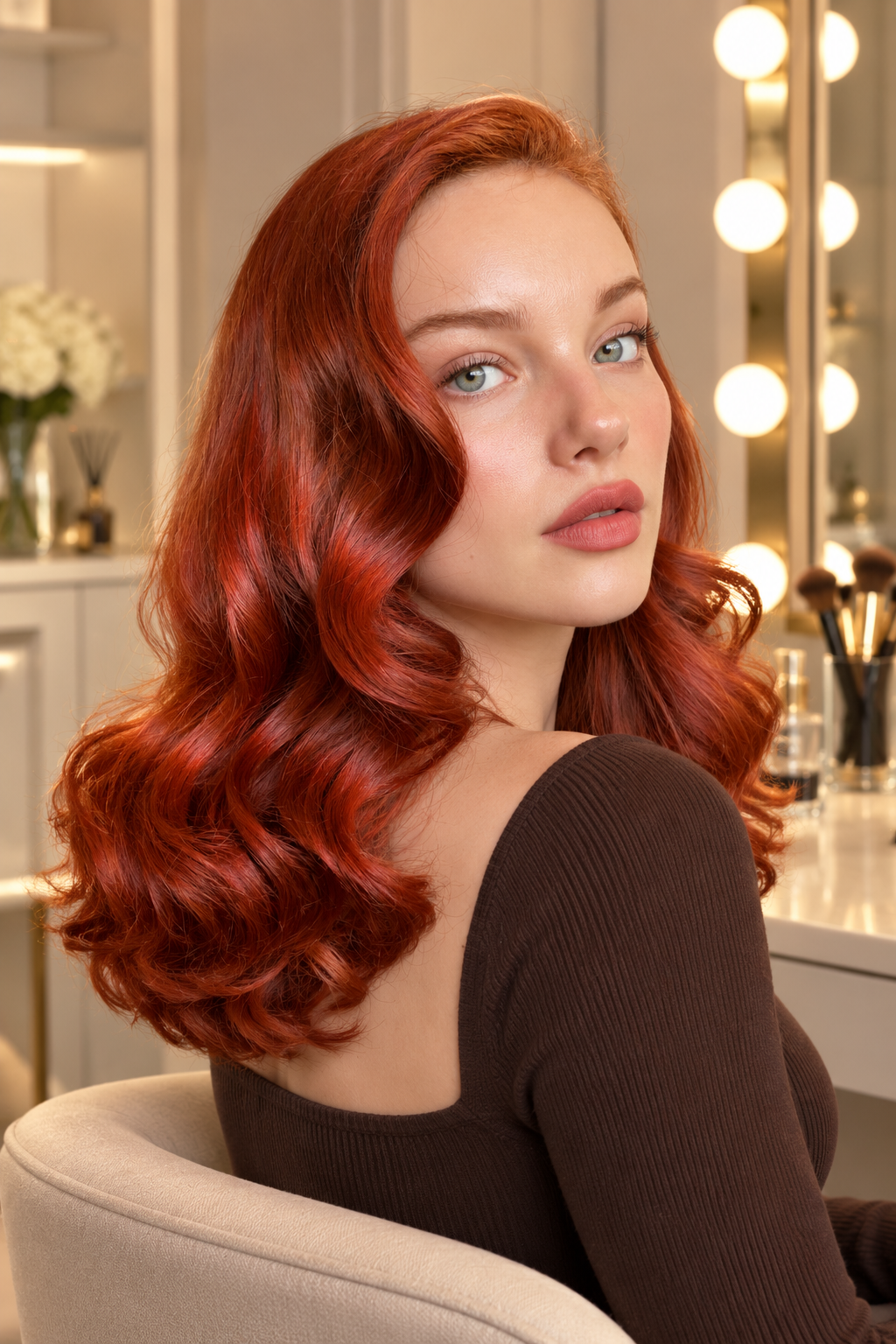 Auburn Melt Christmas hair color idea