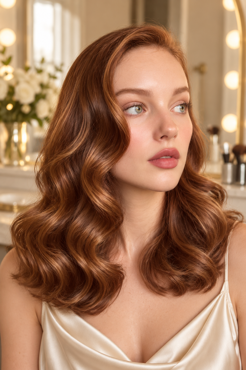 Toffee Drizzle Christmas hair color idea