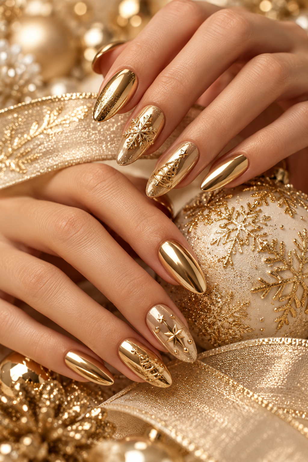 Christmas party nails: Classic red glitter