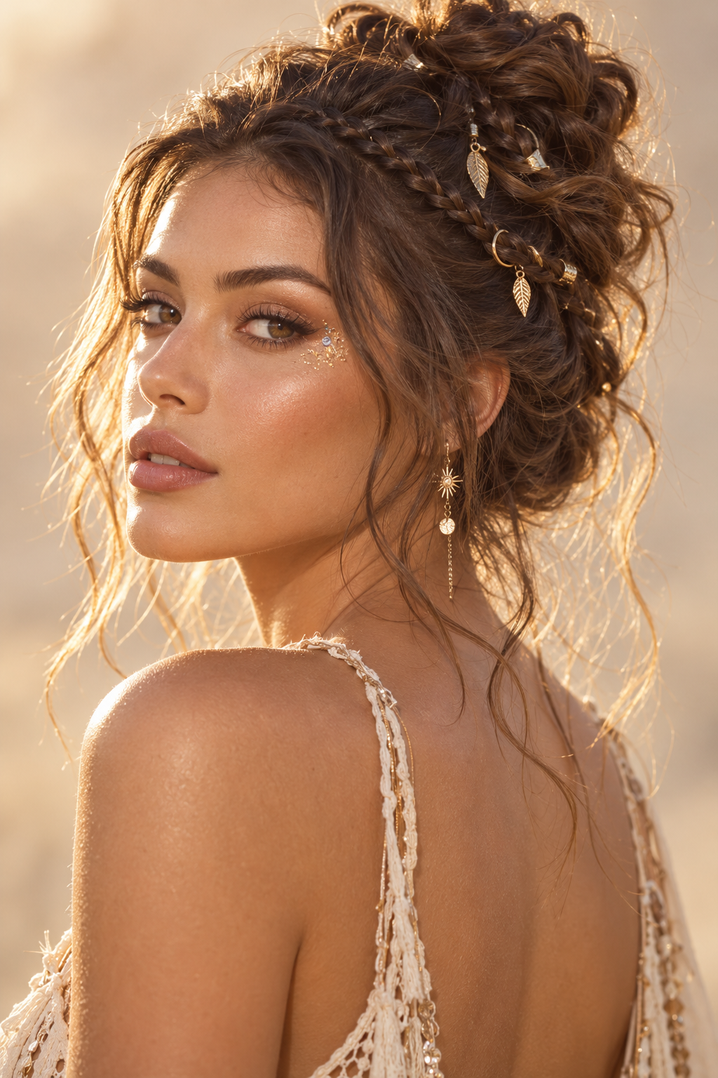 Face-Framing Tendrils Coachella hairstyle