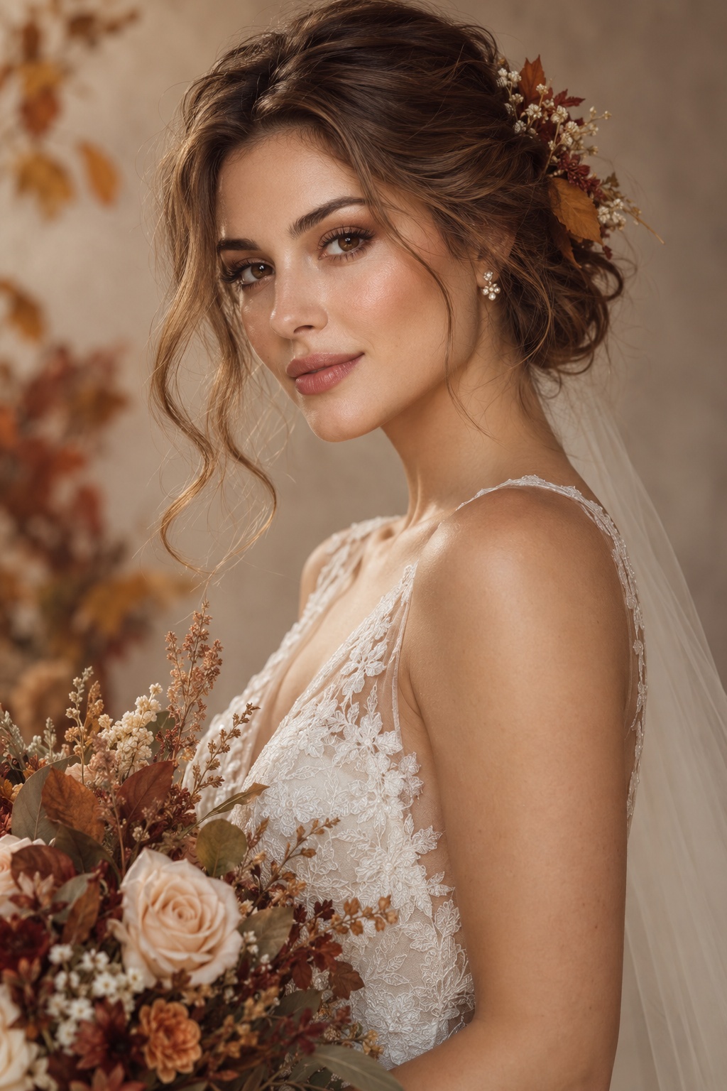 Romantic side braid fall wedding guest hairstyle