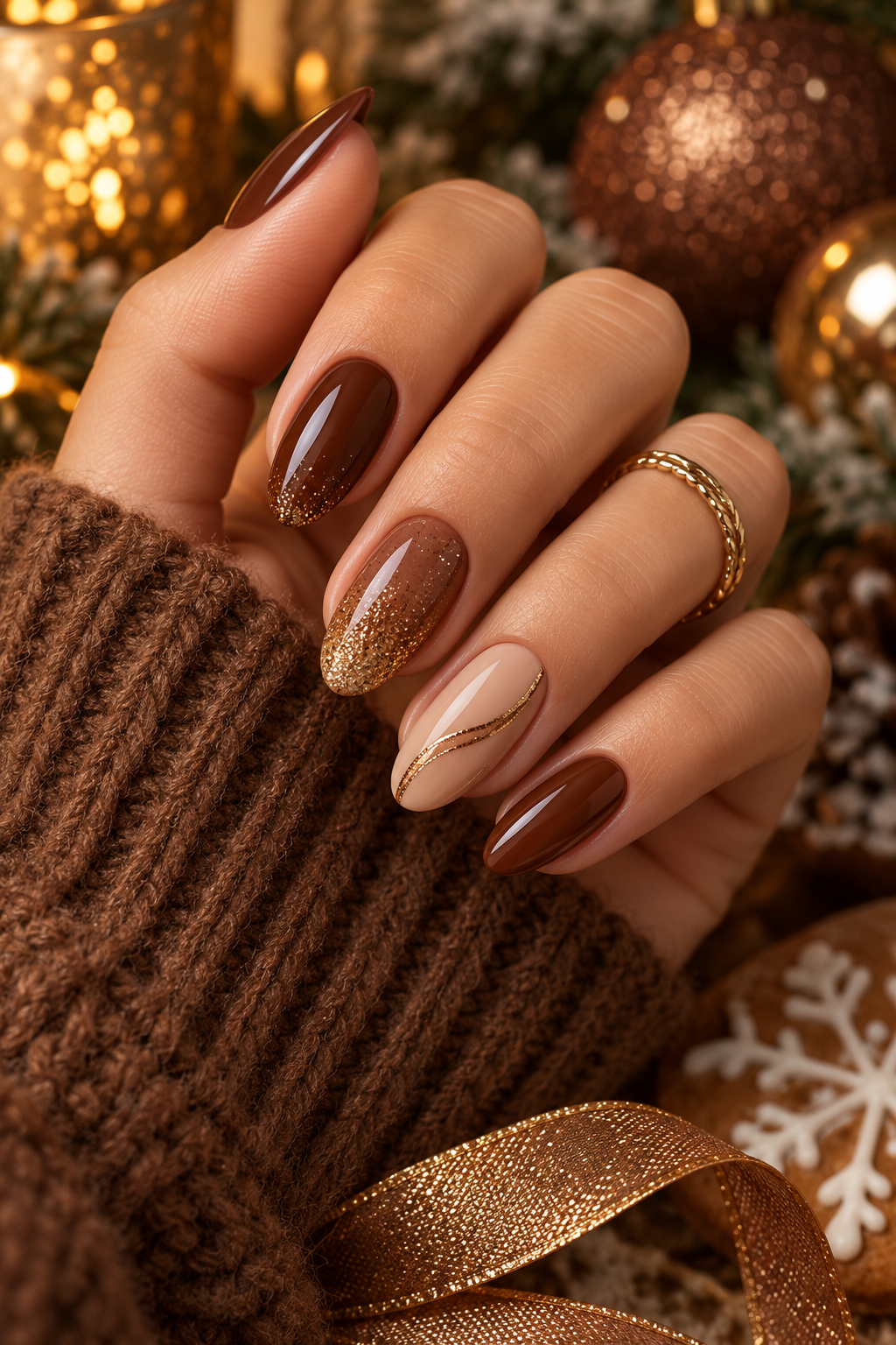 gingerbread nails featured holiday manicure