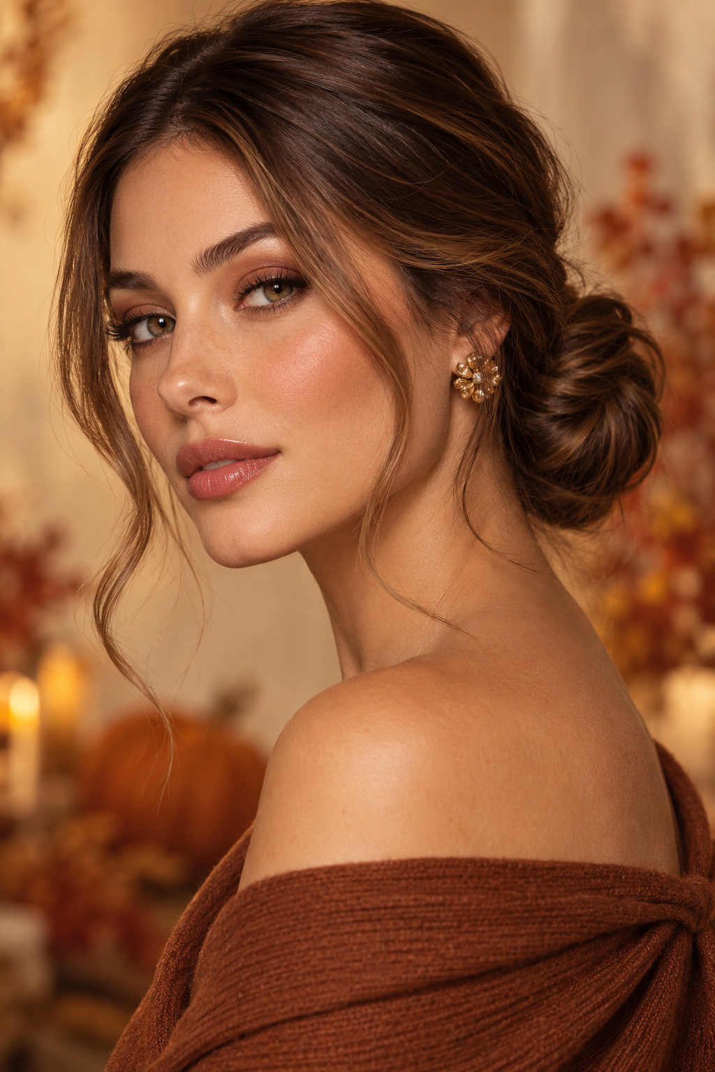 low side bun Thanksgiving hairstyles