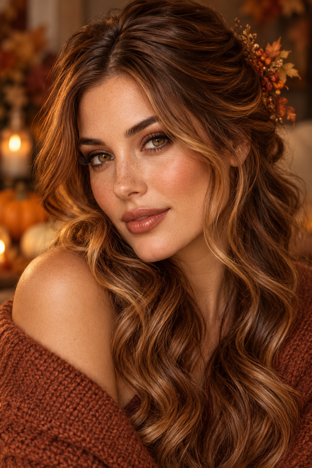 loose autumn waves Thanksgiving hairstyles