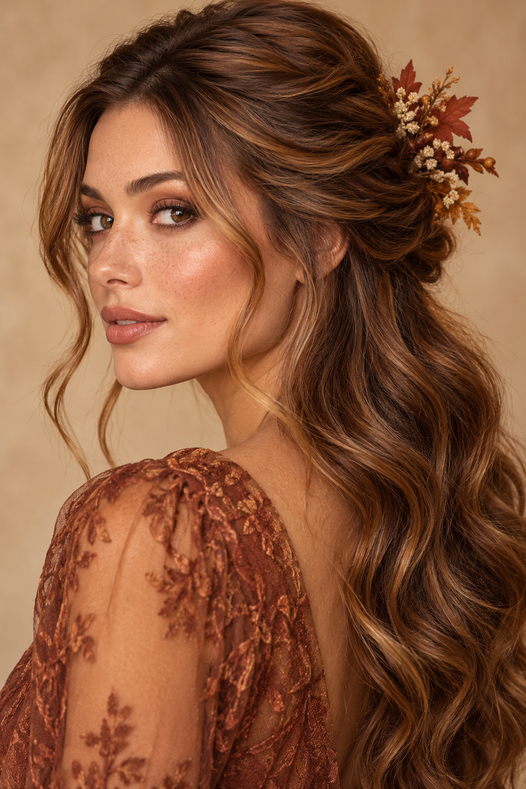 half-up twist Thanksgiving hairstyles
