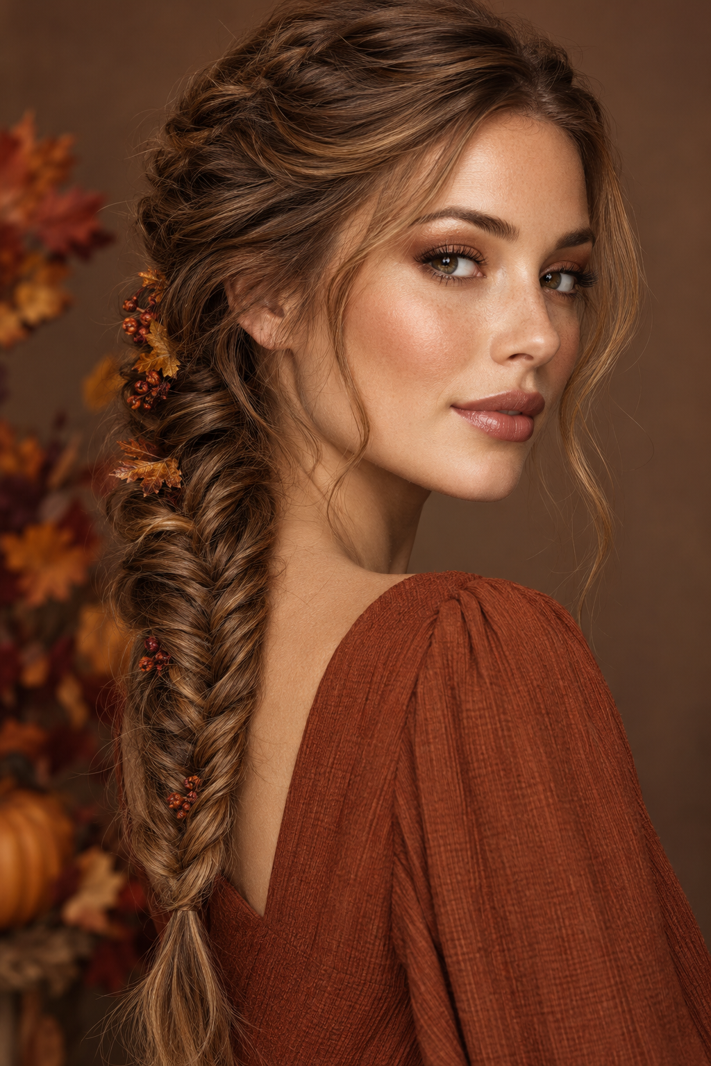 fishtail braid Thanksgiving hairstyles