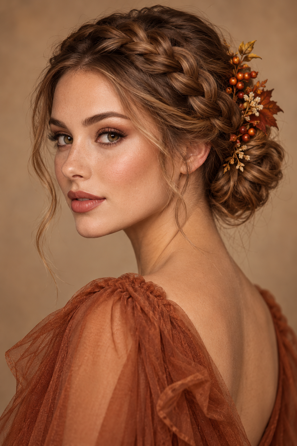 french braid bun Thanksgiving hairstyles