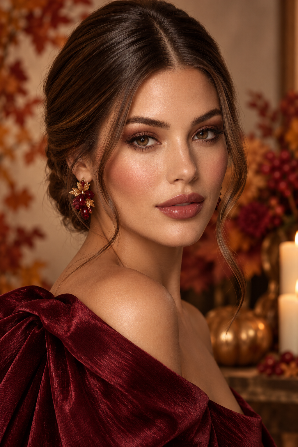 sleek middle part Thanksgiving hairstyles