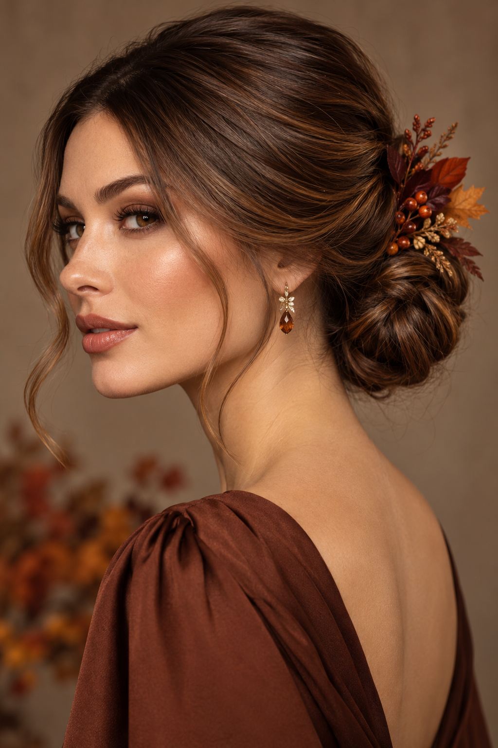 polished chignon Thanksgiving hairstyles