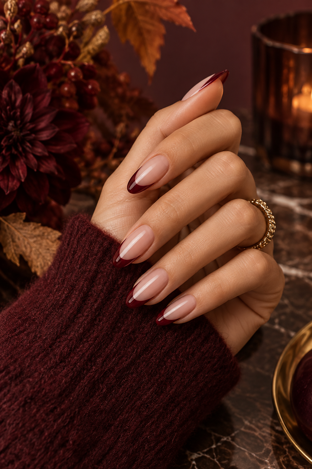 Bloody Red Tips Halloween French tip nails