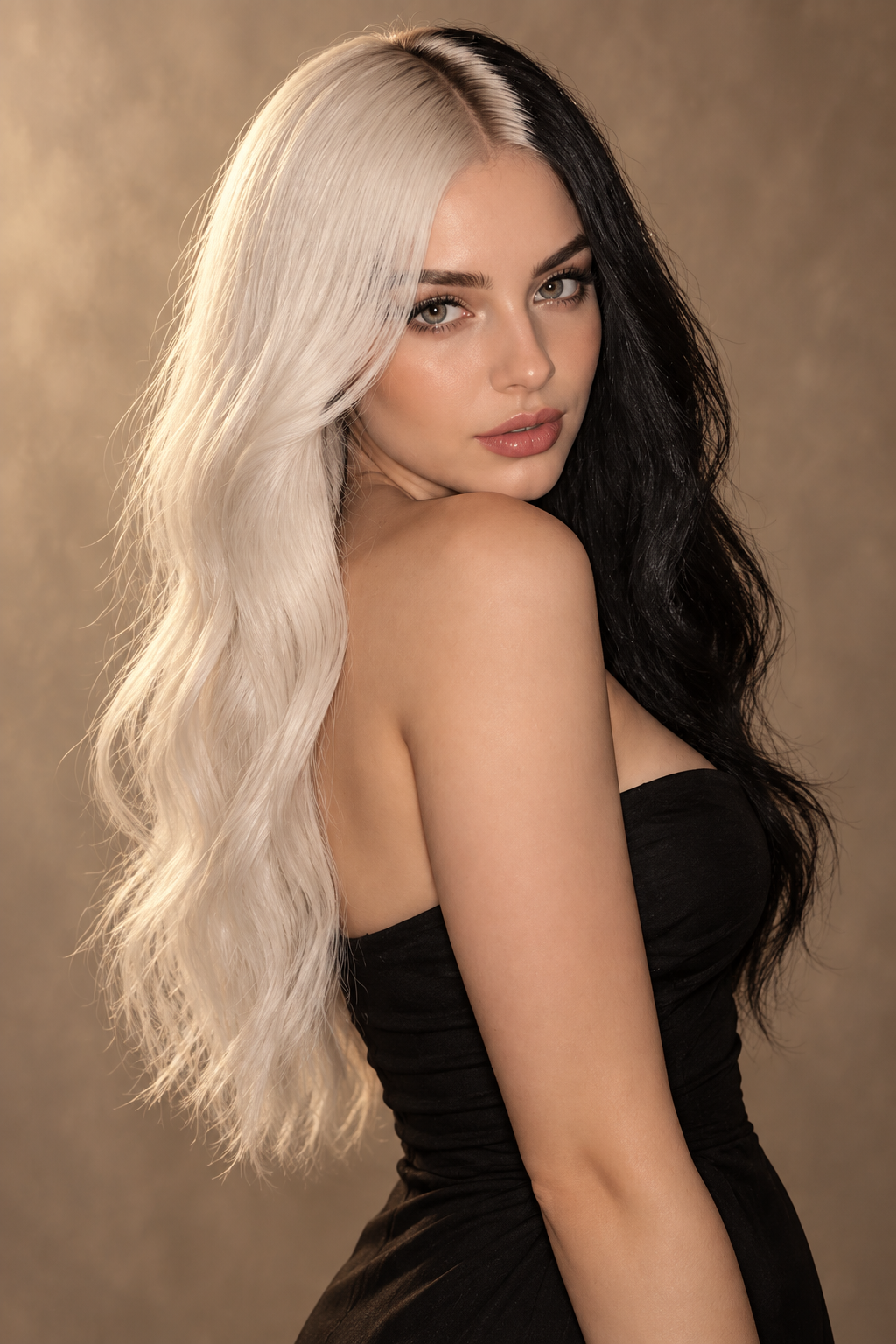 Halloween hair color ideas: cruella-inspired split color