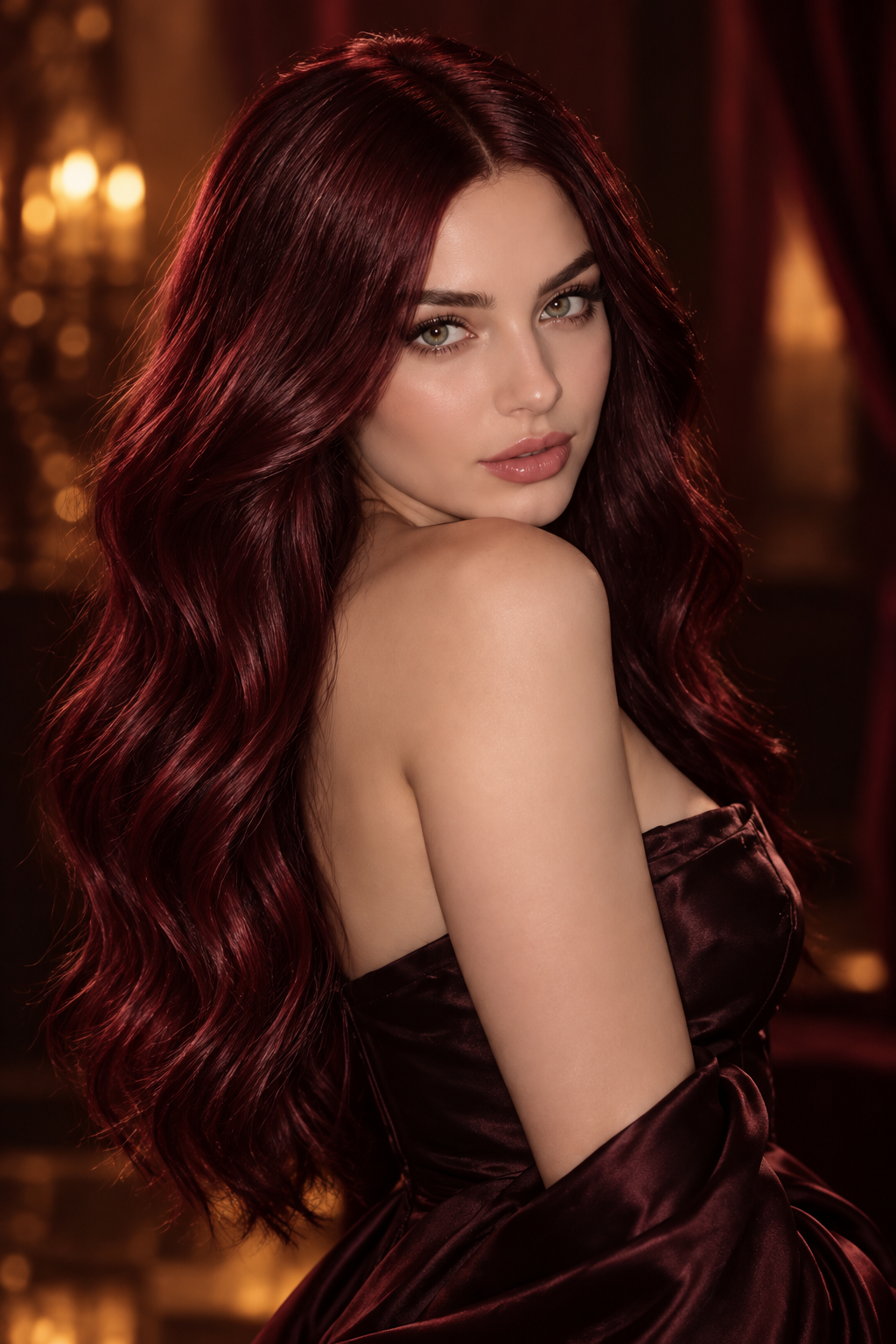 Halloween hair color ideas: vampire cherry red
