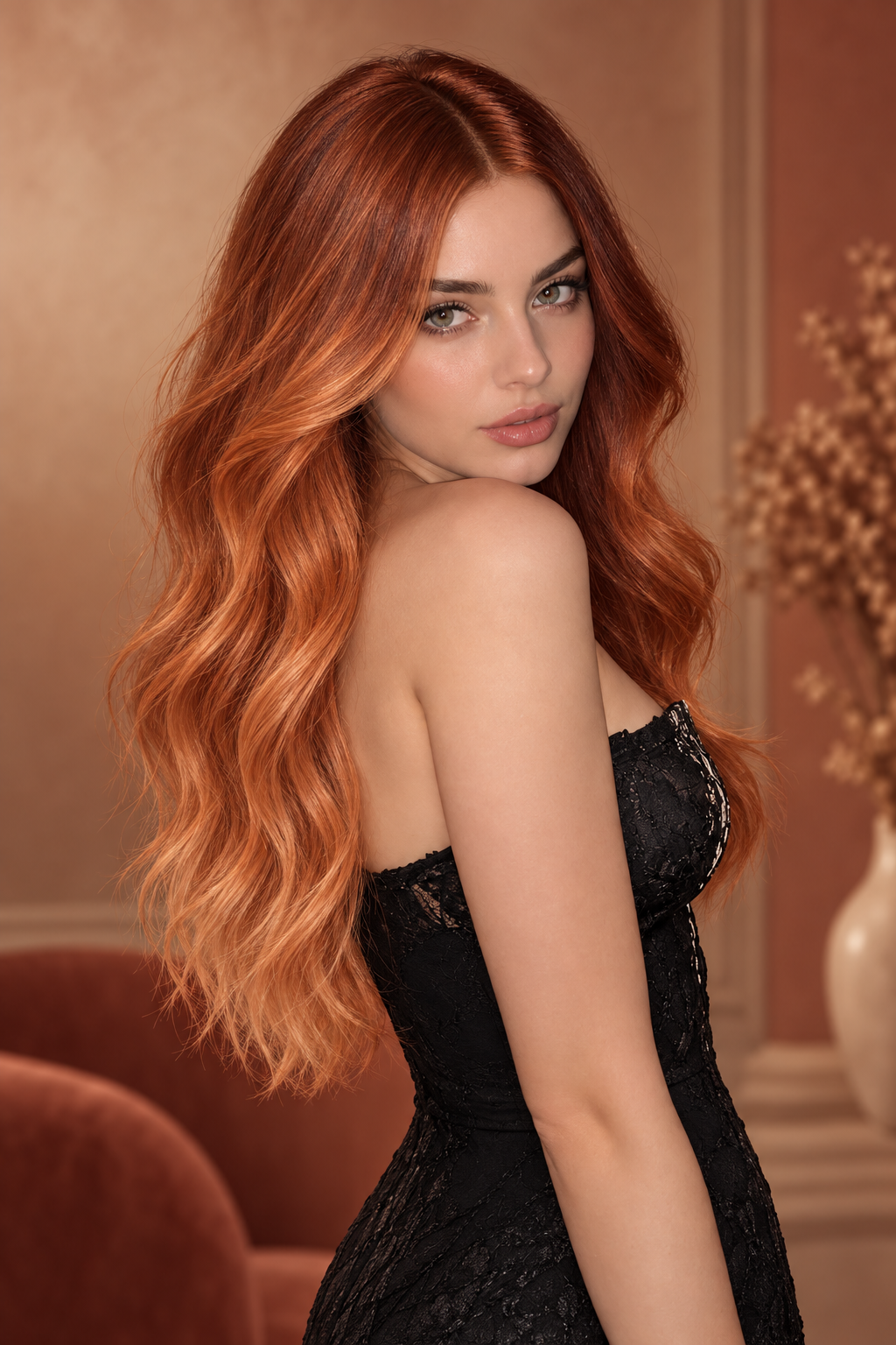 Halloween hair color ideas: burnt orange ombre