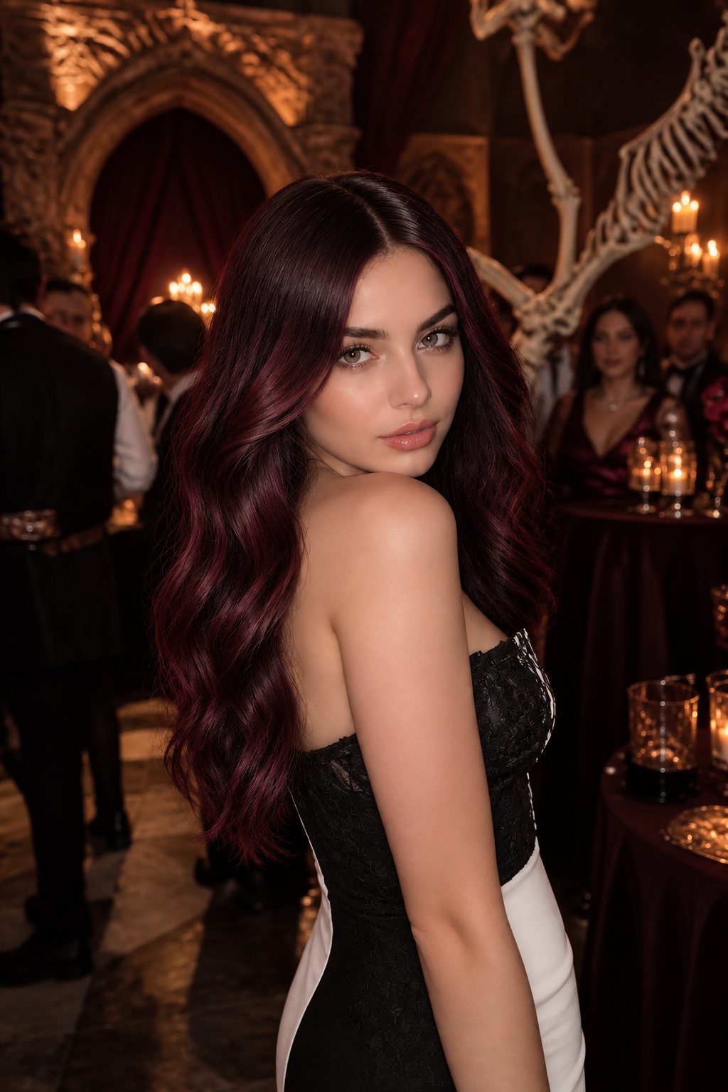 Halloween hair color ideas: black cherry gloss