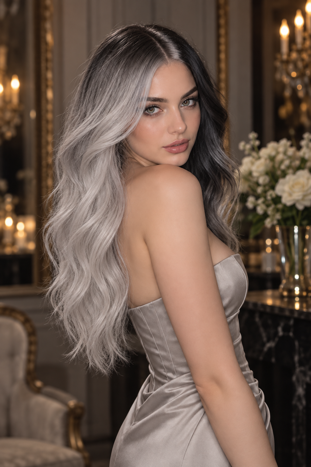 Halloween hair color ideas: smoky gray melt