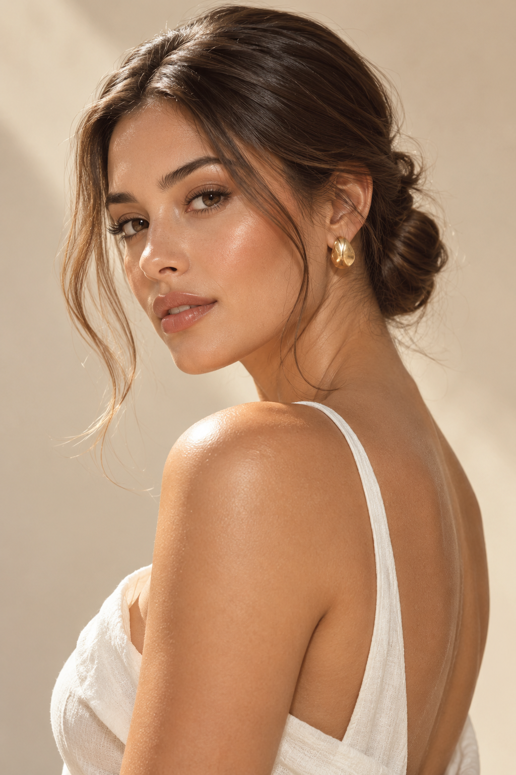 sleek low bun hot weather hairstyle