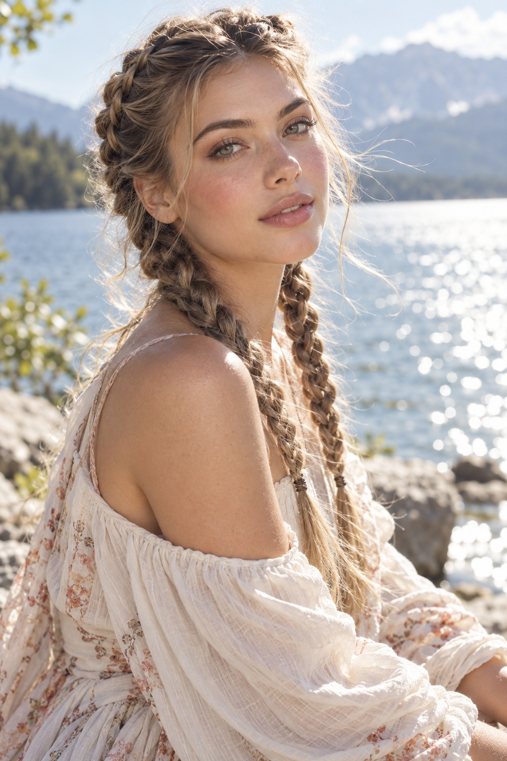 lake day hairstyles - Double Dutch braids lake day hairstyle
