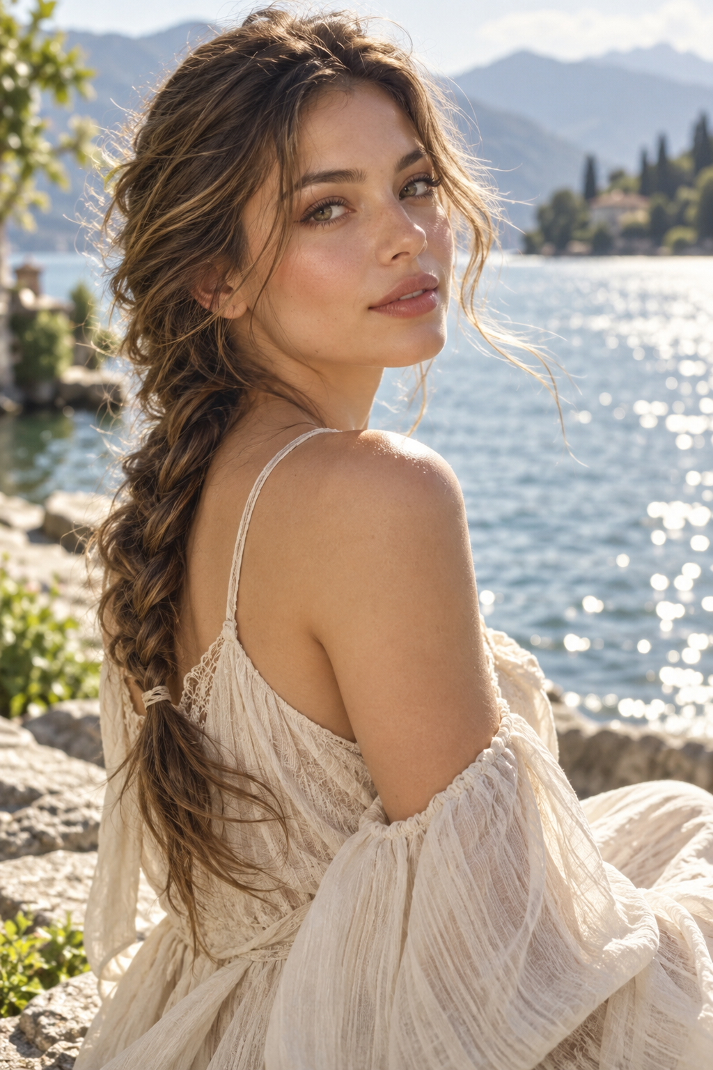 lake day hairstyles - Loose side braid lake day hairstyle