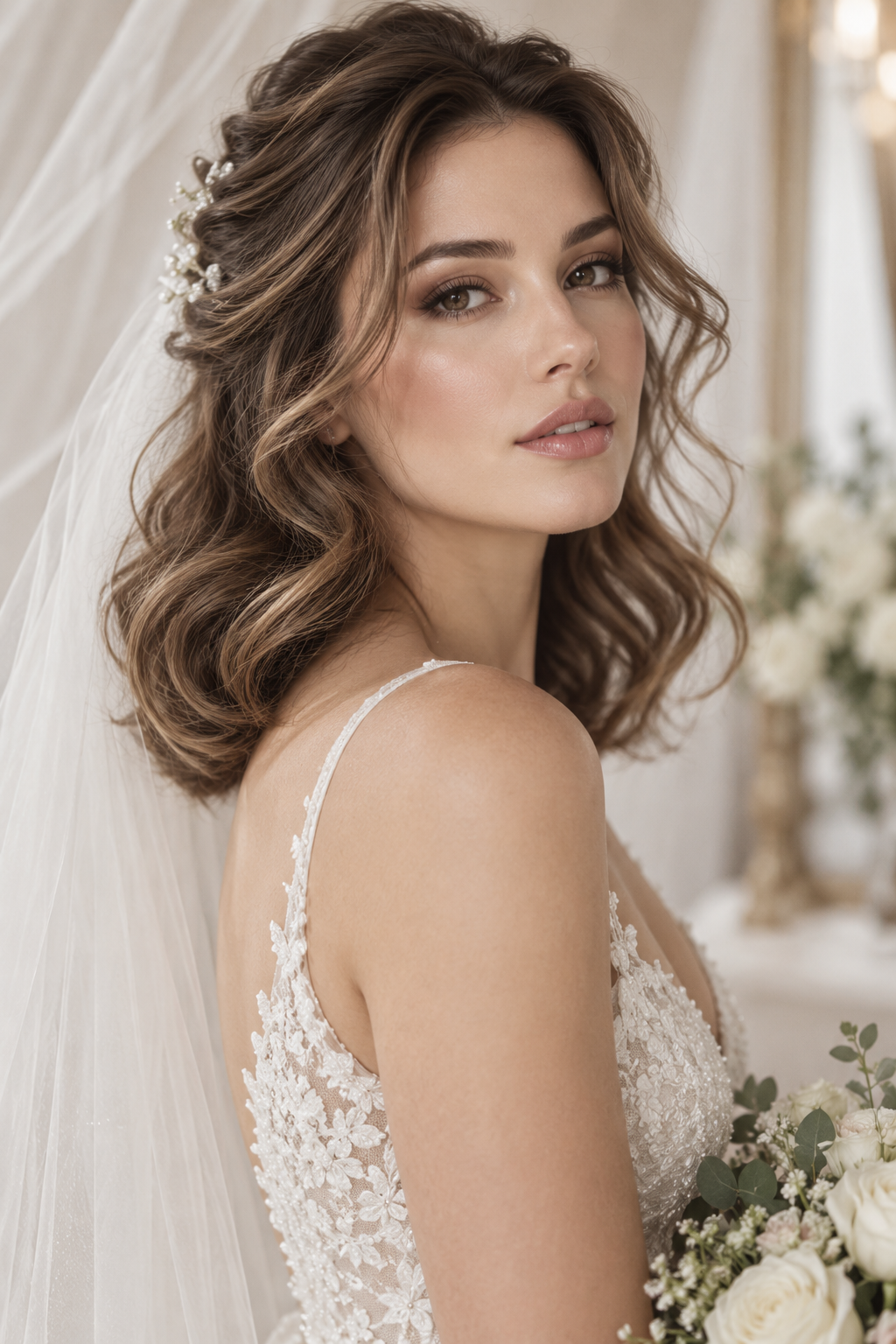 mother of the bride hairstyles idea 8: voluminous shoulder waves