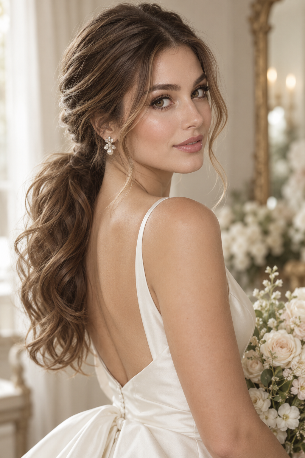 mother of the bride hairstyles idea 10: low ponytail with volume