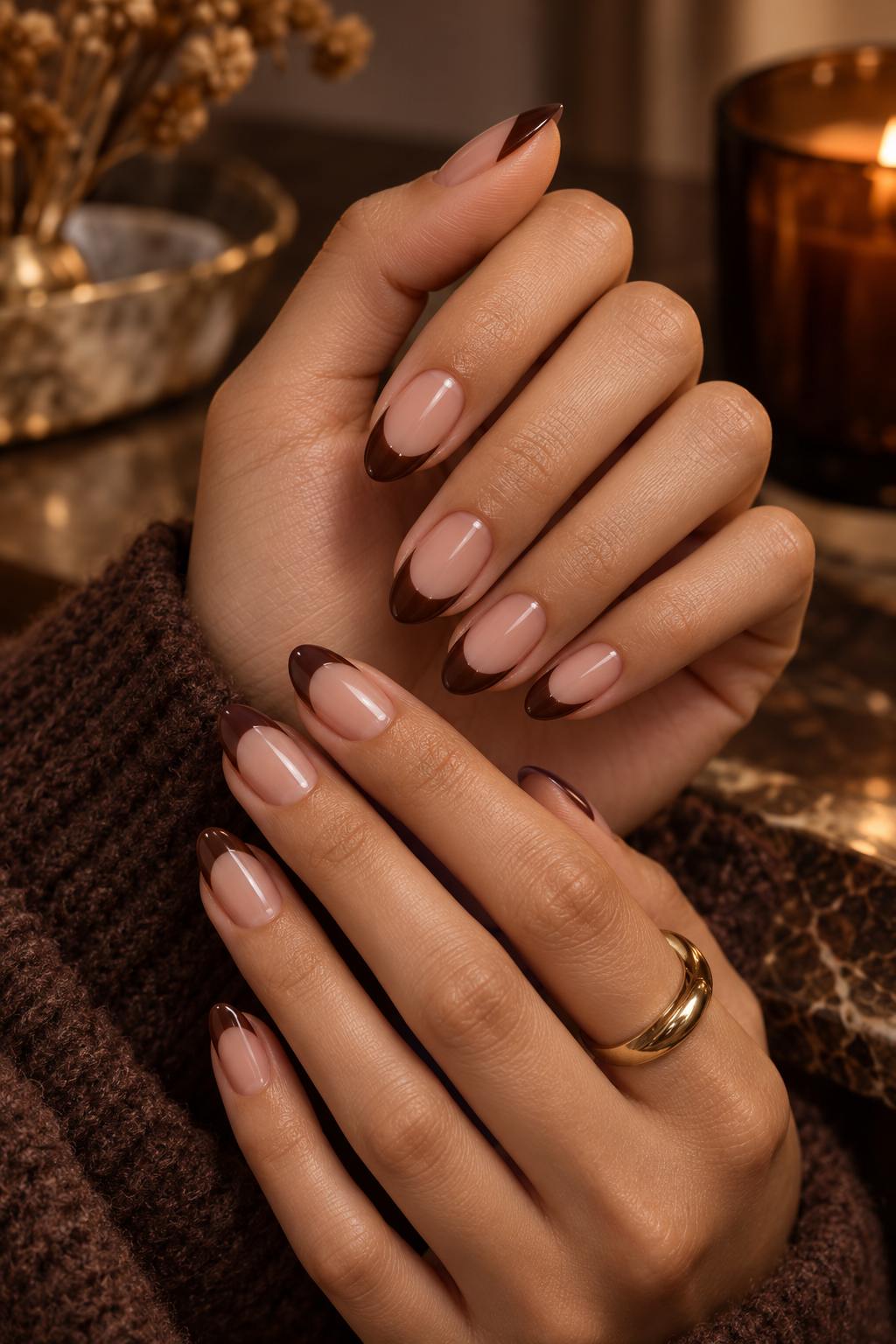November nail ideas: espresso french tips