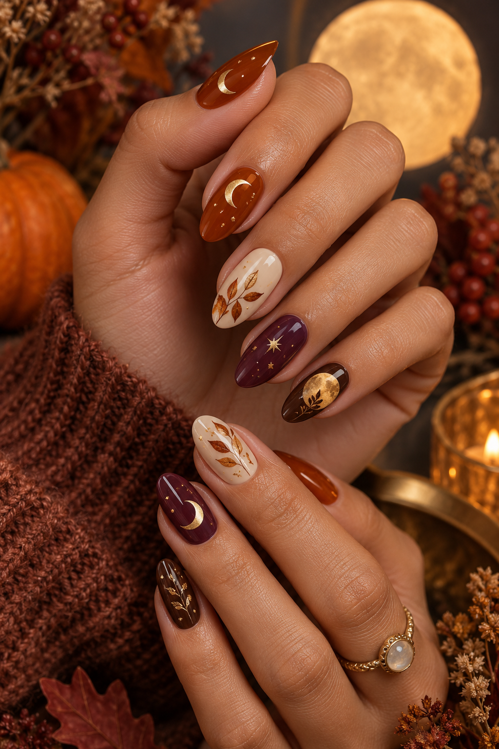 November nail ideas: harvest moon