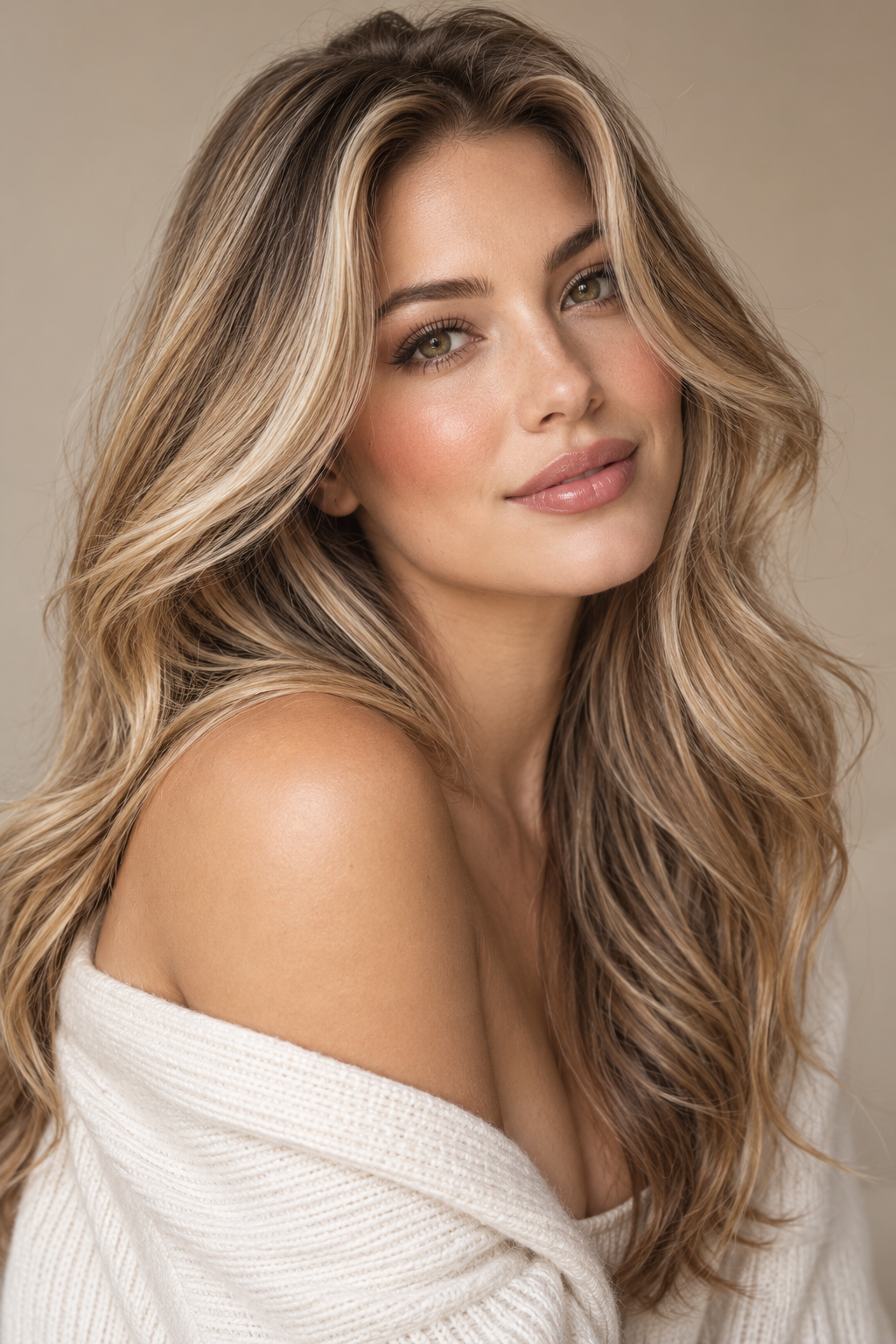 textured layers with curtain bangs: smooth layers with bright highlights