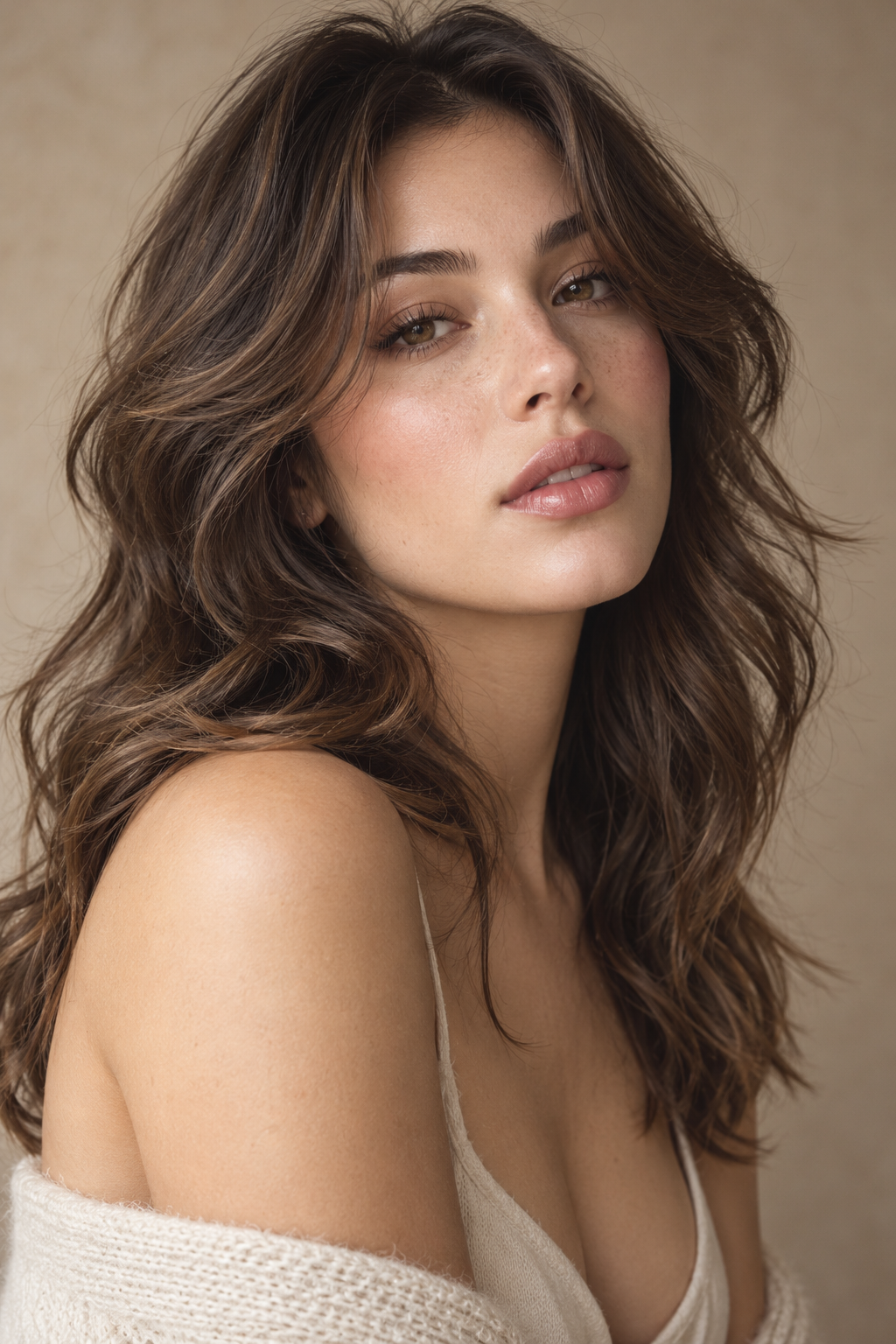 textured layers with curtain bangs: layered cut for natural waves