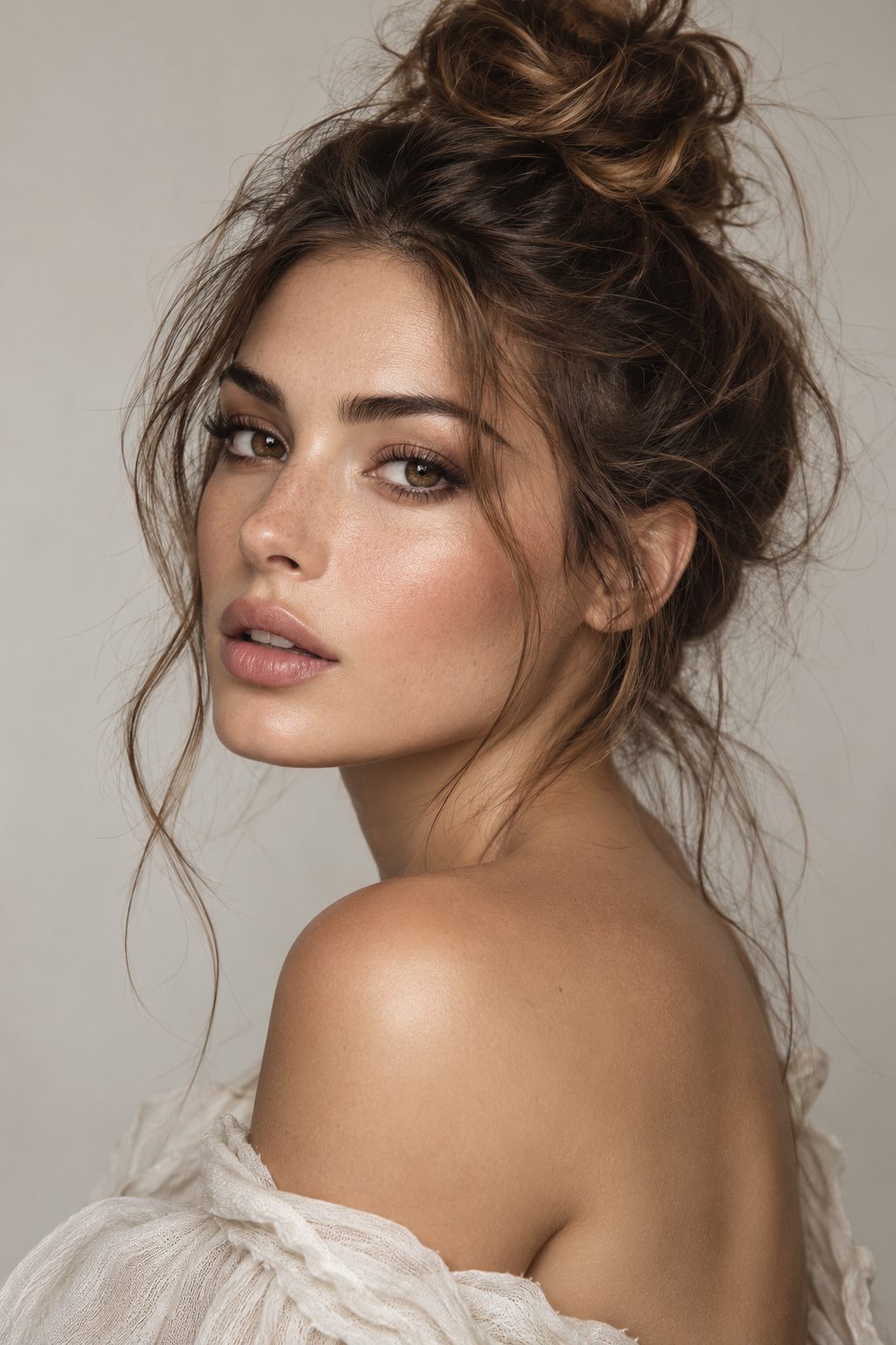Thanksgiving hairstyles messy top knot
