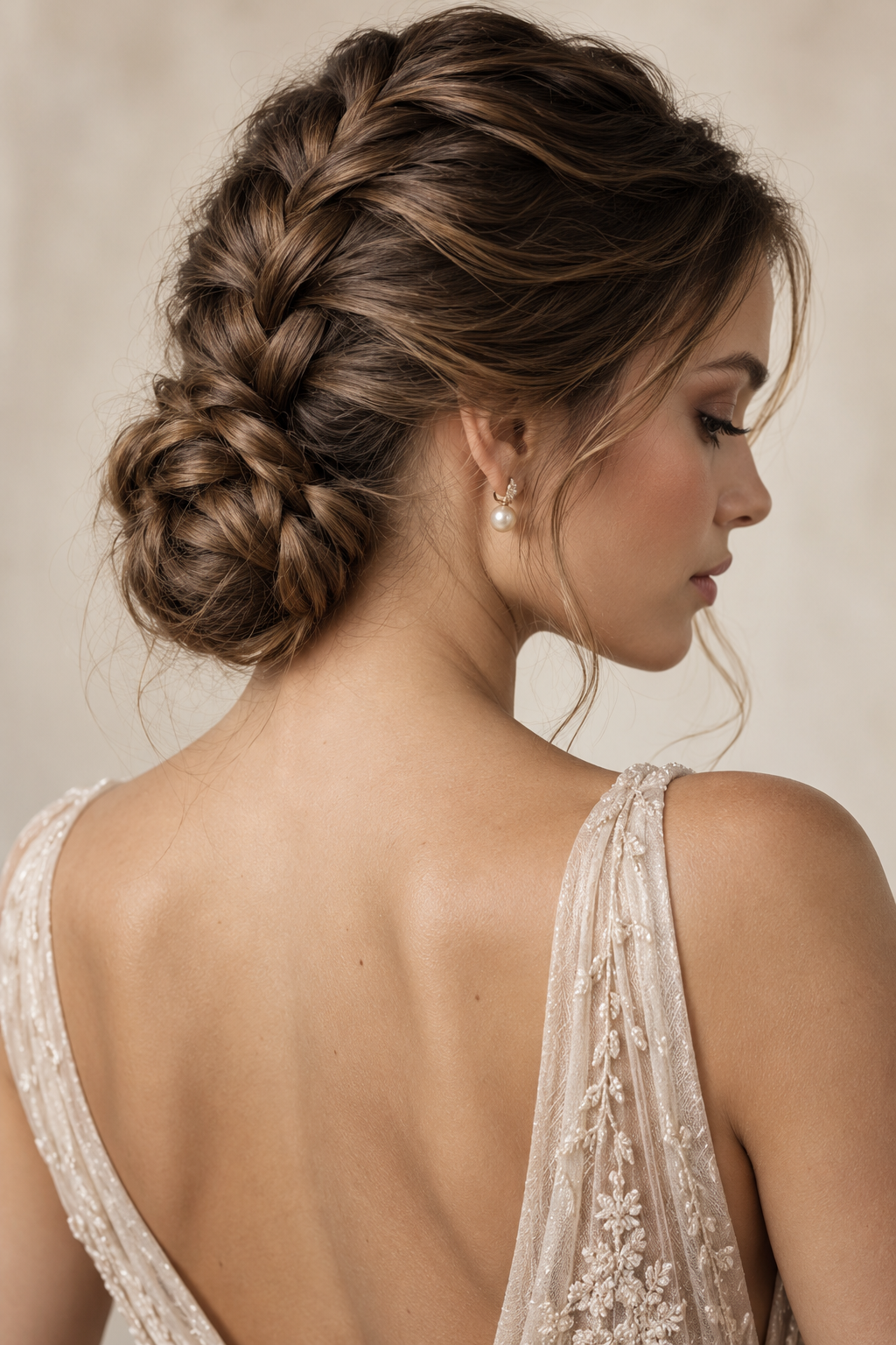 Thanksgiving hairstyles french braid into low bun