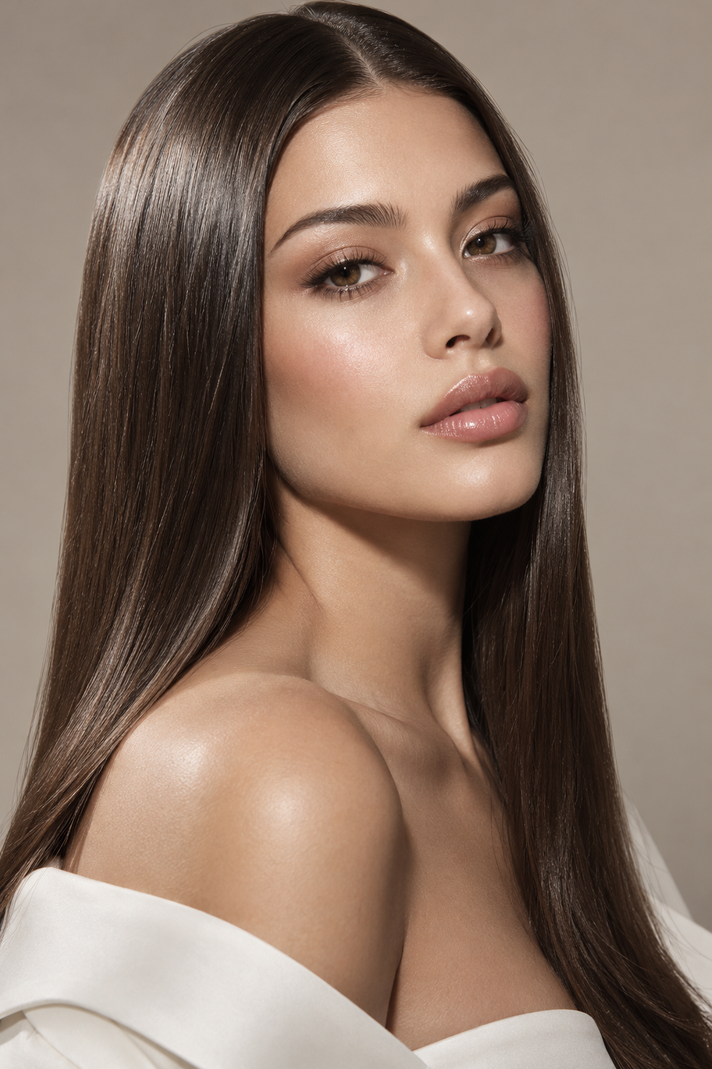 Thanksgiving hairstyles sleek middle-part straight