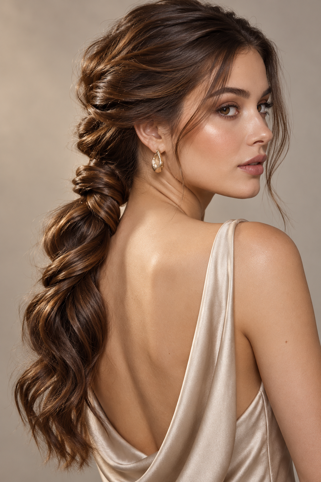 Thanksgiving hairstyles twisted low pony